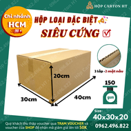 40x30x20 Combo 10 hộp carton đóng hàng thùng giấy carton gói hàng giá rẻ - Hộp carton HT HCM
