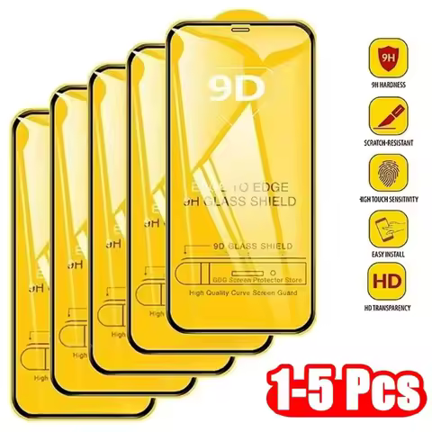 1-5PCS 9D Tempered Glass For Samsung S24 Ultra S21 S20 S23 FE S10e S10 Lite J7 2017 J4 J6 J8 2018 J4