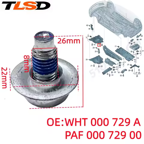 M8X20 Car Engine Guard Plate Bolt Wht000729A Paf00072900 Suitable for Volkswagen Beetle Golf Jetta P