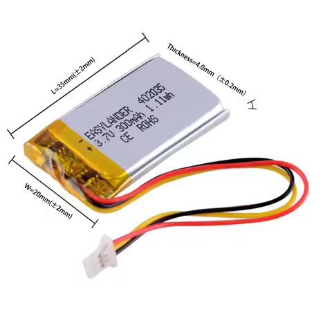 1.25 Ultra-thin 3P 402035 300mah 3.7V Rechargeable Lithium Li-ion Polymer Battery подошёл для видеор