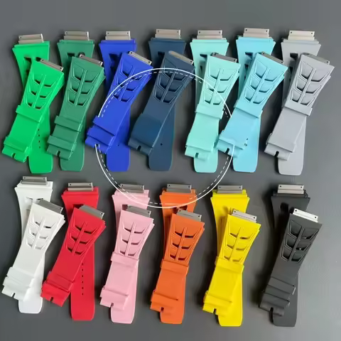 New Super A Fluoro Rubber Watchband Richard Watch Mille Strap RM030 RM055 FKM Fluoro Rubber