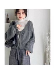 Mily Bilet 灰色毛毛綁帶外套