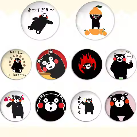 Bear K-Kumamon Badges Button Creative Funny Quotes Badge Clothes Backpack Jewelry Gift For Kids Frie