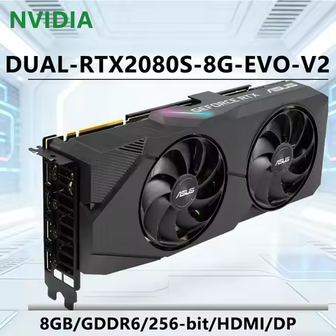 NVIDIA RTX 2080 SUPER Double Fan Graphics Card ASUS DUAL RTX2080S 8G EVO V2 GPU Support 8GB GDDR6 25
