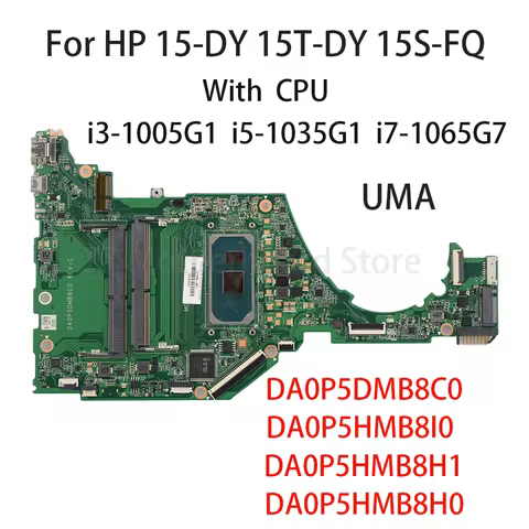 Laptop Motherboard For HP 15-DY Notebook DA0P5HMB8H0 DA0P5HMB8H1 DA0P5HMB8I0 DA0P5DMB8C0 With CPU i3