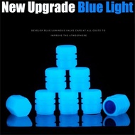 ⚡Car In 1⚡4/8/16pc Car Wheel Tire Valve Cap Tyre Rim Stem Covers Luminous Dust Cover Blue