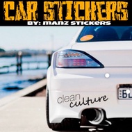 [24 HOURS SHIP] STIKER CLEAN CULTURE D2 / CAR STICKER CLEAN CULTURE D2