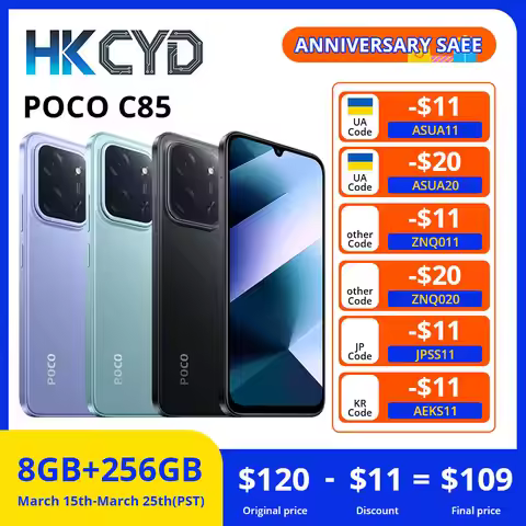 POCO C85 Global Version Smartphone 128/256GB Helio G81-Ultra 6000mAh battery 6.9" display 50MP Camer
