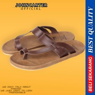 Men's Sandals Genuine Leather 100% FLiP FLOP Casual FLiP Flops PREMIUM JOHN CARTER MACKAY BROWN