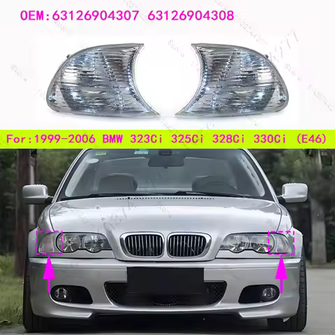 For 1999-2006 BMW 323Ci 325Ci 328Ci 330Ci (E46) Clear Marker Signal Blinker Corner Parking Light Lam
