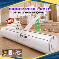 【10 Roller Refill】+ 24CM Lint Roller Detachable Dust Hair Pet Fur Remover Bulu Roller Cloth Cleaner