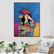 Artistic girl canvas print 60x90 with frame