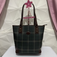 Tas tote bag beanpole. Tas tote bag kulit asli preloved hijau