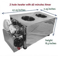 Stainless 2 hole spoon and fork heater sterilizer caddy