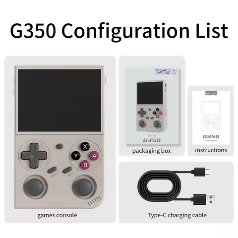 HOT G350 Handheld Game Console 3.5'' IPS Screen Linux System Dual Joystick Vibration Motor Retro Por