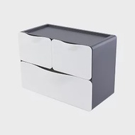 【O-Life】 組合式抽屜收納盒- 3抽屜/置物盒/收納箱/整理箱 灰色