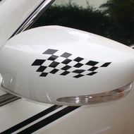 2pcs Racing style grid pattern car rear view mirror decor sticker,rear view mirror cover,waterproof vinyl labels