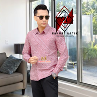 Kusuma pink Lavender Kemeja Batik Pria Premium Full Furing