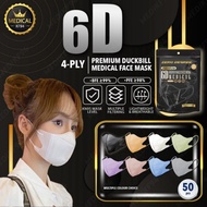 Zero Degree 50pcs 3D Mask Duckbill Mask Earloop Headloop  4Ply 4Layer Medical 6D Mask Face Mask