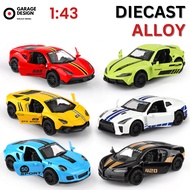 Diecast Alloy Metal Miniature Car 1:43 Nissan GTR Bugatti Chiron Ferrari Supra Lamborghini Porsche J