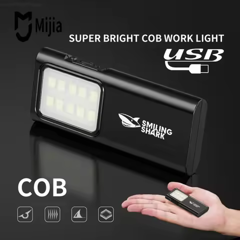 Mijia SMILING SHARK TIP065 Rechargeable Worklight COB Floodlight Pocket Flashlight with Clip Design 