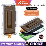 Tbtic Dust-free Privacy Tempered Glass Screen Protector for Samsung S23, S24 Fe, A06, A56, A15, A16,