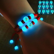 Repurchase Rate 99%📈 Zodiac Luminous Stone Red String Bracelet Luminous Gilding Couple Pair Chain Fi