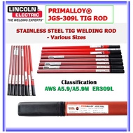 LINCOLN PRIMALLOY® JGS-309L ( JGS 309L , 309 ) , STAINLESS STEEL TIG WELDING ROD - Various Sizes