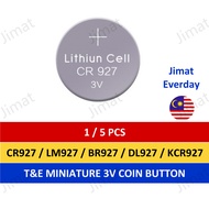 T&E CR927 BR927 DL927 ECR927 LM927 KCR927 BR927-1W CR927-1W DL927B 3V miniature battery batteri bate