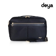 deya-posh Lightweight Fashionable Three-Purpose Laptop Backpack Black-Water-Repellent Antibacterial 