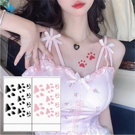 Vogue Cute Pink Cat Paw Tattoo Sticker Thermochromic Cat Paw Tattoo Sticker Waterproof Heat-changing