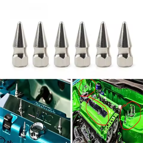 For Honda Engine For Civic Engine H23A1 M6X1.0 M8*1.25 Chrome Spikes Bolt Spiked Valve Cover Engine 
