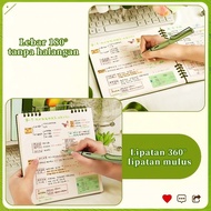 B5 Flip Vertical Notebook / B5 Binder Book / Cute School Writing Aesthetic Notebook Book / 360 Degre