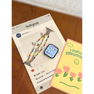 stainless steel chain string of beads Straps For Apple Watch series 10 9 8 Ultra 7 6 SE 5 4 3 2 1 Ba