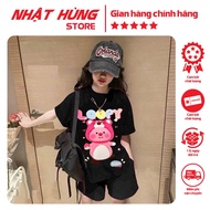 LOOPY printed t-shirt set for babies and mothers to wear together, made of 4c cotton t-shirt, Nhat H