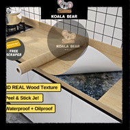 3D Wood Texture Wallpaper Self Adhesive Waterproof Furniture Cabinet Kitchen Table Wood Sticker Kabi