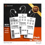 Hang Tag Barcode Baju Hangtag Harga Ready Stock (Uk. Kecil)