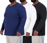 3 Pack: Men’s Big & Tall Tech Stretch Long-Sleeve & Short-Sleeve Dry-Fit T-Shirt (3XT-5XT)