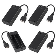JUZITAO 4pcs 2 AA Battery Holder with USB Female Socket 2 AA Battery Case Box Holder with ON-Off Swi