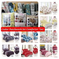 Ready Stock Set Comforter Cadar Patchwork Super Queen 7in1