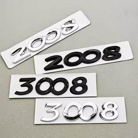 3D ABS Car Letters Logo 2008 3008 Emblem Rear Trunk Badge for Peugeot 2008 3008 Sticker Replace Exte