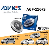 ADVICS Heavy Duty A6F-116/S Brake Disc Rotor Set Toyota Vios NCP93 NCP150 Perodua Alza 14-22 (FRONT)