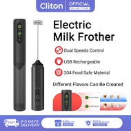 Cliton Electric Milk Frother Mini Egg Beater Portable Hand Frother Mixer for Matcha Latte Cappuccino