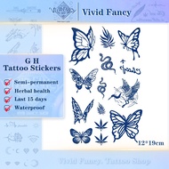 [Vivid Fancy] 12*19cm GH Tattoo Sticker Waterproof Healthy Herbal Lasts to 2 weeks