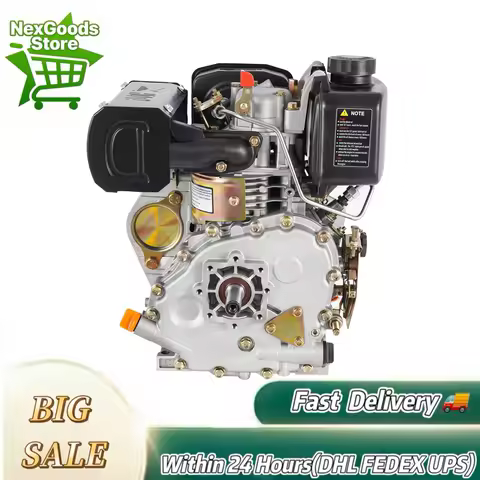 4-stroke Single Cylinder Diesel Engine, 247CC 5HP 3600r/min, Stable Running, 0.66 Gallons Large Fuel