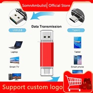 High-Speed Type-C Two-In-One Flash Driver, Free Customized LOGO, 128GB/64GB/32GB/16GB/8GB Waterproof