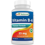Best Naturals Vitamin B-6 25 Mg Tablet, 250 Keping