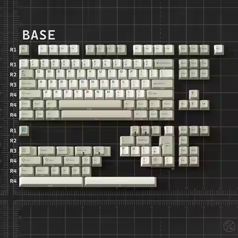 [Base kit] PBTfans Touching Grass PBT material Dye-sub Cherry profile KBDfans keycaps retro