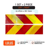 1Pair Sticker Lori Red Yellow Lorry Sticker/ Sticker Puspakom/ Reflective Sticker JPJ Approved