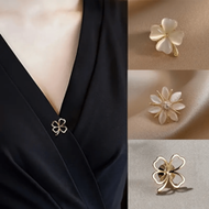 1/3pcs Fashion Cat Eye Alloy Flower Brooch, Can Be Used As Scarf Clip, Suitable For Cardigans, Shirt